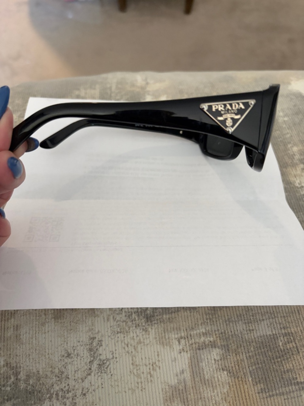 Prada Black Women's Rectangular Sunglasses - Picture 2 of 5